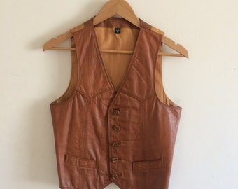 Indiana Jones Brown Leather Vest with Many Pockets custom
