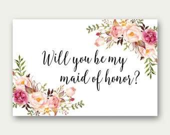 COMBO, Will You Be My Maid Of Honor, Will You Be My Matron Of Honor, Will You Be My Junior Bridesmaid, Will You Be My Flower Girl, Printable