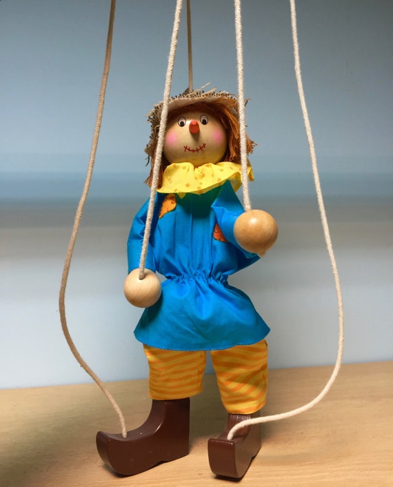 Scarecrow string puppet marionette by GiftlandDeco on Etsy