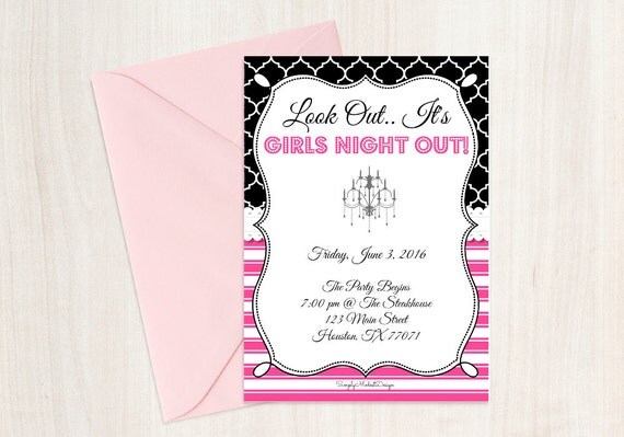 Items similar to Girls Night Out Invitations (digital copy only ...