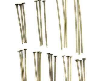 Sorted Antique Bronze Head Pins in Assorted Sizes (1675)