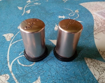 Aluminum Salt and Pepper shakers Vintage Pink/Copper Made in USA