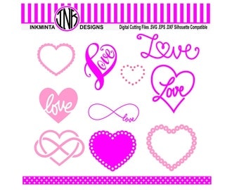Heart SVG File, infinity svg, love svg digital download files Eps, Dxf, Svg
