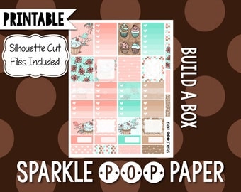 Sweetie Bird Build a Box Printable Happy Planner Stickers with Silhouette Cut Files