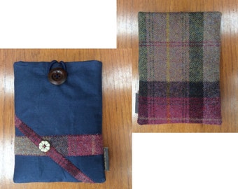 Kindle paperwhite cover, kindle voyage, Fire6 HD, Nook, Kobo cover case, tartan wool tweed