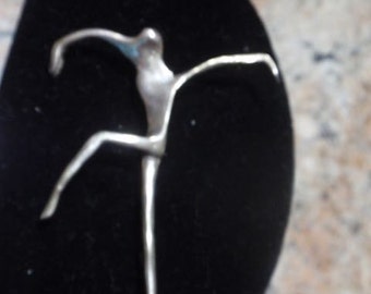 Sterling Figurative Mid-Century Modern Dancer Brooch