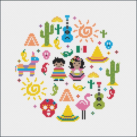 Mexico Mexican Sampler Cross Stitch by TheStitchingRabbit