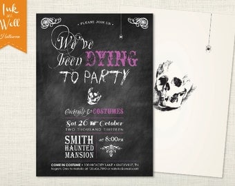 Adult Halloween Invitation, Halloween Invites, Halloween Invitation, Halloween Party Invites, Halloween Party Invitations, Dying to Party