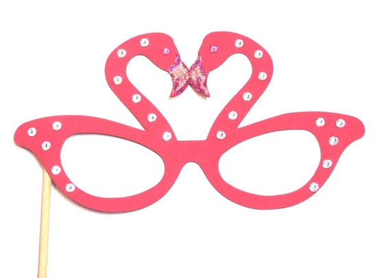 Photo Booth Props 1PC Flamingo Love Rhinestone Glasses