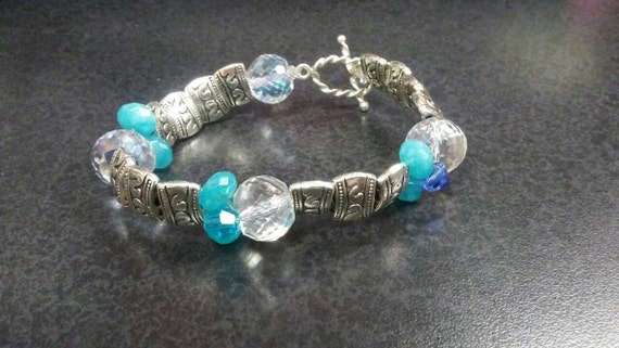 Items similar to A Few Blue Beads Bracelet on Etsy