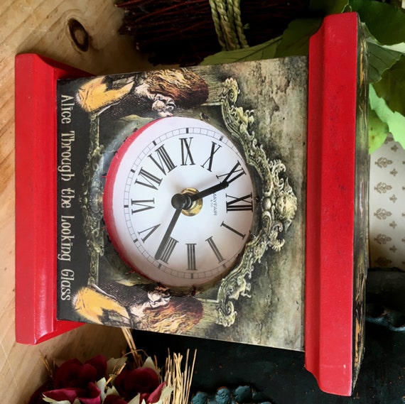 Alice through the Looking Glass Clock. Unique by RubyAliceandMe