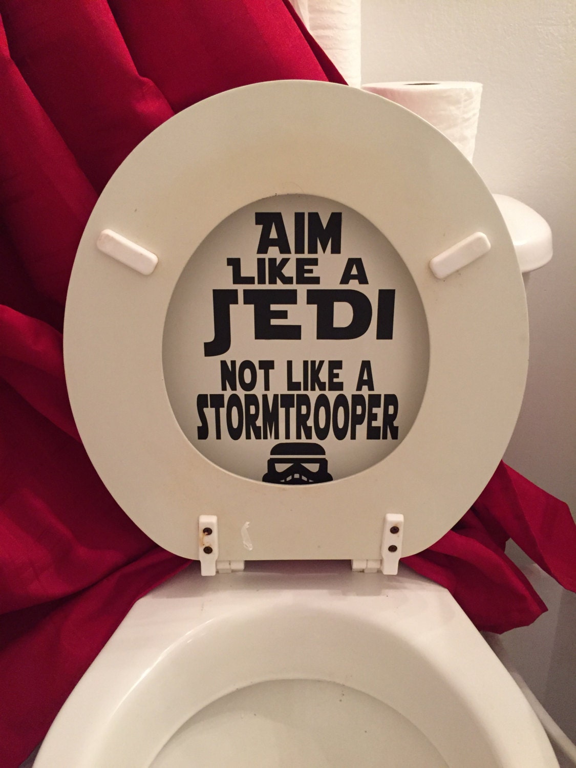 Star Wars Bathroom Toilet Decal Aim Like a Jedi in black