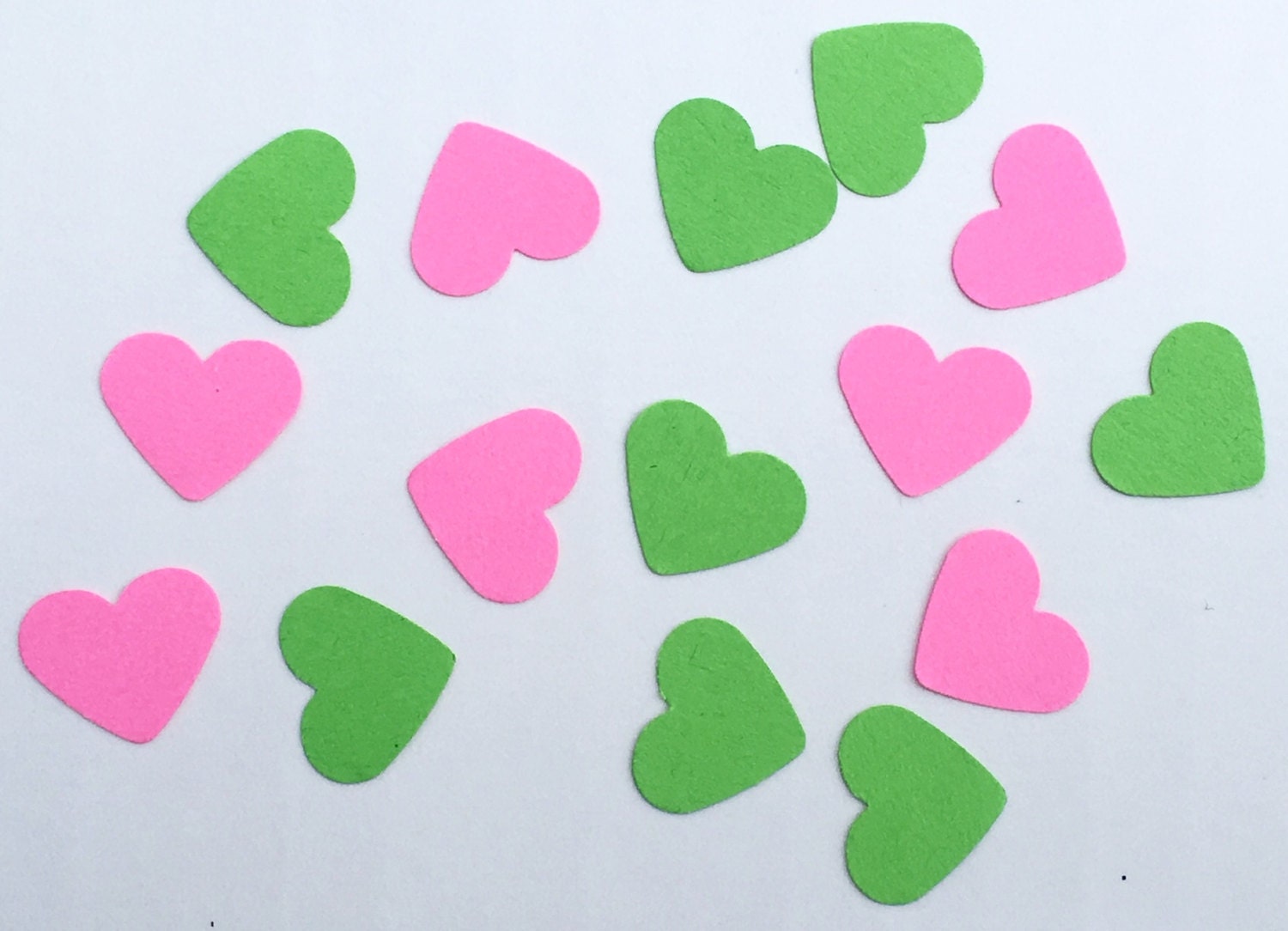 200 Heart Confetti Pink and Green Confetti Birthday Confetti Party