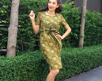1970s dress, vintage dress, chiffon dress, autumn dress