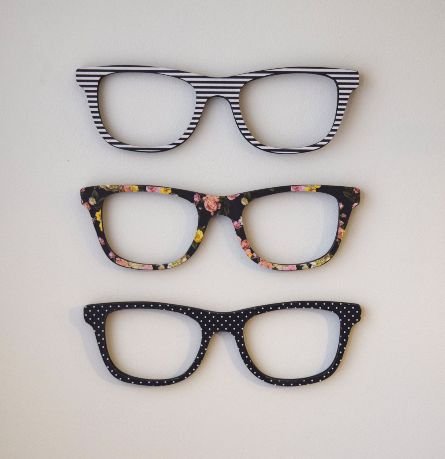 Patterned Glasses Trendy Wall Decor Hipster Glasses Home