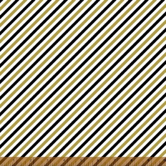 Windham Fabrics Bold and Gold Diagonal Stripe in