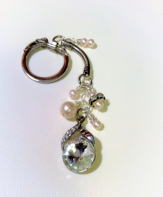 Rhinestone and Pearl Jewelry Charms Womens Key Chain by LandGs