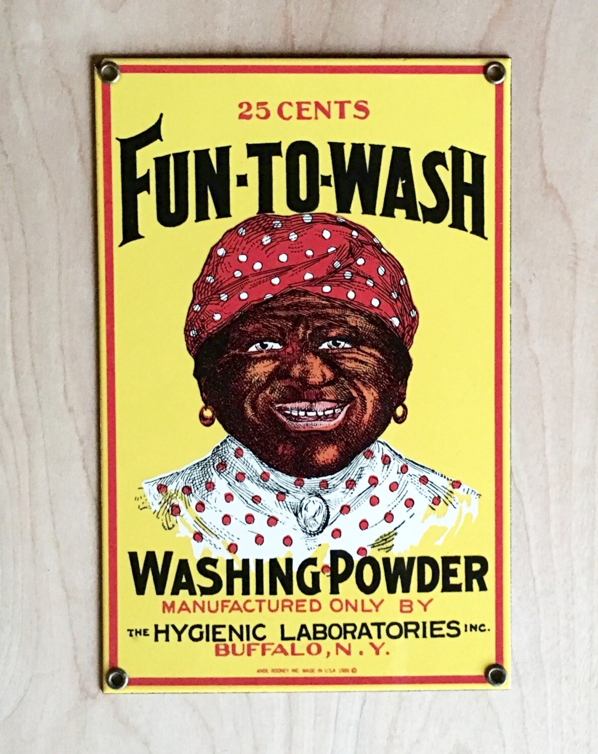 Porcelain Sign Vintage Porcelain Fun To Wash Washing Powder Sign Bathroom Home Decor Advertising Art Americana Signs