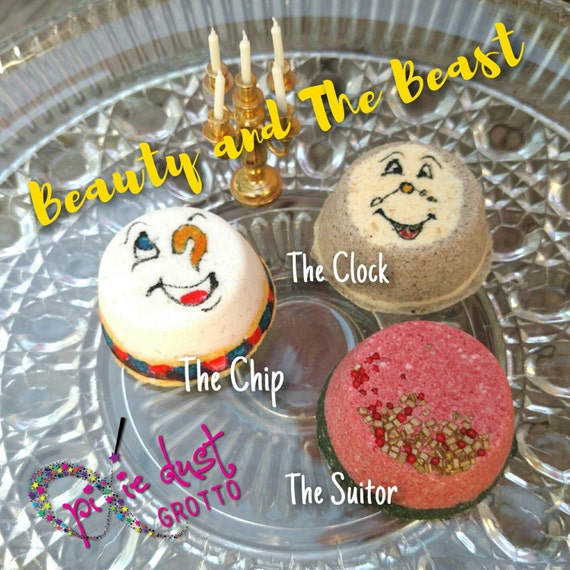 Beauty and the Beast inspired mini bath bomb set Cogsworth