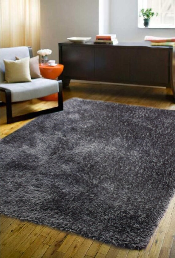 Dark Gray Oscuro Shaggy Shag Area Rug 5x7 High End by Homegoodsla