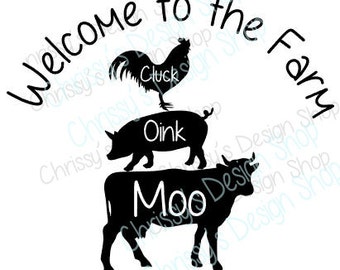 Farm animals SVG / Cow svg / pig svg / chicken svg / Farm SVG / Farm sign template / vinyl crafts / farm clip art / farm scrapbooking