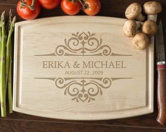 Custom Engraved Cutting Board, Personalized Cutting Board, Monogram, Wedding Gift, Anniversary, Bridal Shower Gift, Kitchen Decor #3058
