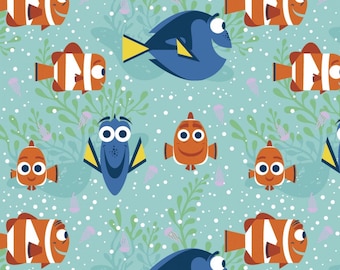 Disney Fabric - Finding Dory Fabric - All Smiles 100% cotton fabric 43" wide, G157