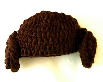 Princess Leia Hairbuns Hat, Newborn Princess Leia Hat, Crochet Hat, Star Wars Cosplay, Toddler Hat, Photo Prop, Dress Up, Halloween Costume