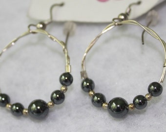 Hematite and Sterling Silver Earrings