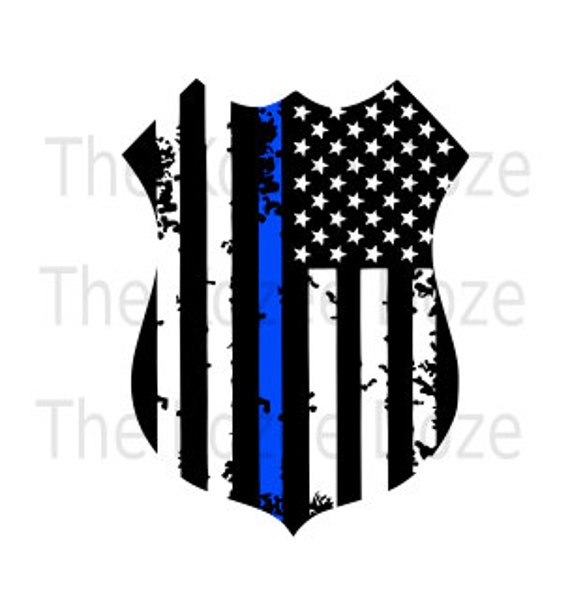 Download Police Officer LEO Badge w/ Distressed Flag & Thin Blue ...