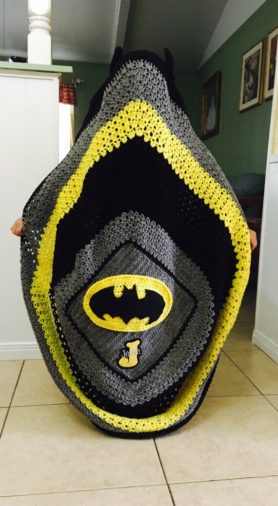 Items similar to Crochet batman blanket/crochet blanket/batman/gift for