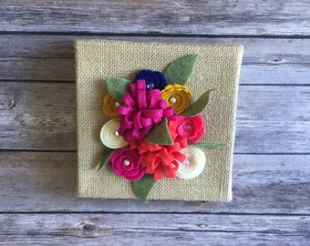Items similar to Floral Canvas Print of Rose Acrylic Painting Wall