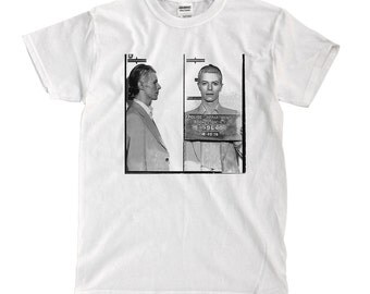 T-shirt uomo David Bowie foto segnaletica celebrities mugshot Amazink