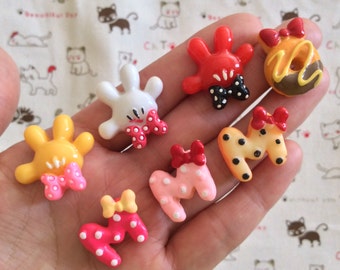 7pcs Sweets Cabochon Mix Assorted Resin Kawaii Miniature sweets Cabochon Set Polymer Clay Sweets Cellphone Deco doll house dessert
