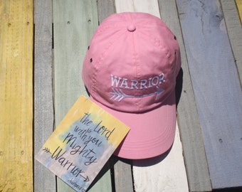 Warrior Baseball Cap, Judges 6:12, Breast Cancer Awareness, Chemo Gift, Gifts for her, Prayer Warrior,Teacher, Breast Cancer Gift, Wear Pink
