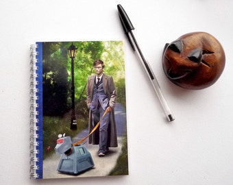 Handmade Doctor Who K9 - illustrated, laminated, and notebook