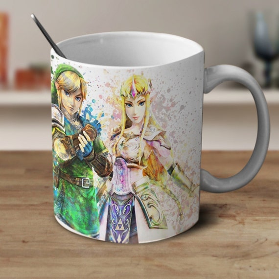 Princess Zelda and Link Mug, Legend of Zelda Mug, Zelda Mug, Zelda Watercolor Mug, Zelda Coffee mug, Zelda Cup