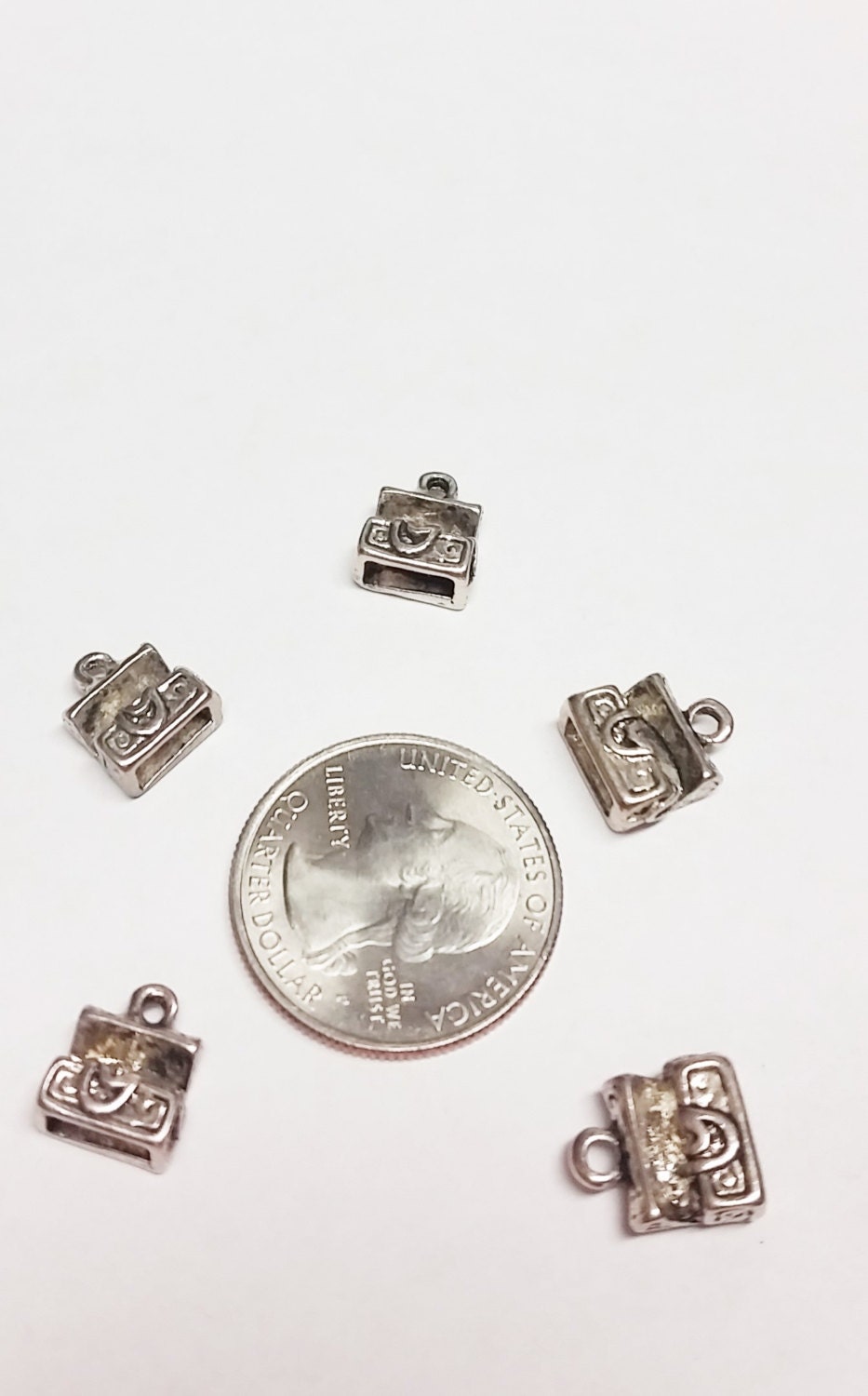 5 Silver Treasure Chest Charms 34N by TheSparklingGallery on Etsy
