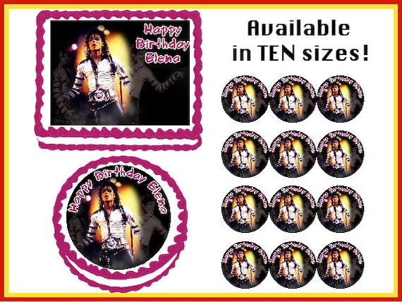 Michael Jackson Edible Birthday Cake Cupcake By Stickerfinds