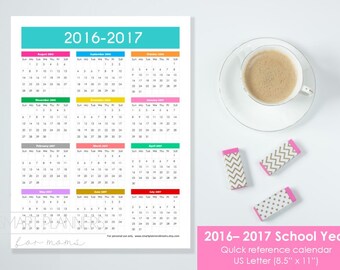 ble 2018 Calendar at a glance. US Letter Size