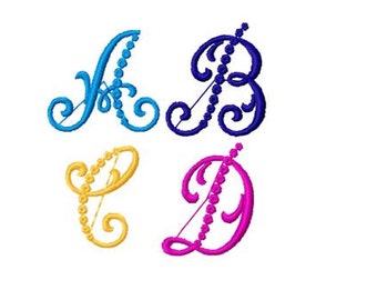 Pom Letter Font Embroidery Design, Instant Download, PES format