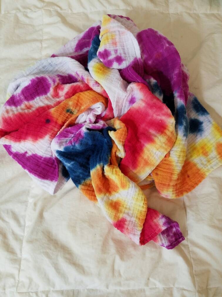 Handdyed Muslin Swaddling Blanket