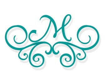 Monogram Decal | Vinyl Monogram Decal | Custom Monogram | Monogram with Swirl | Monogram Vinyl Decal | Swirl Monogram | Vine Monogram