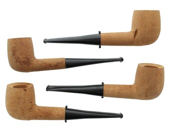 Unfinished Briar Tobacco Pipes - 4 Pack
