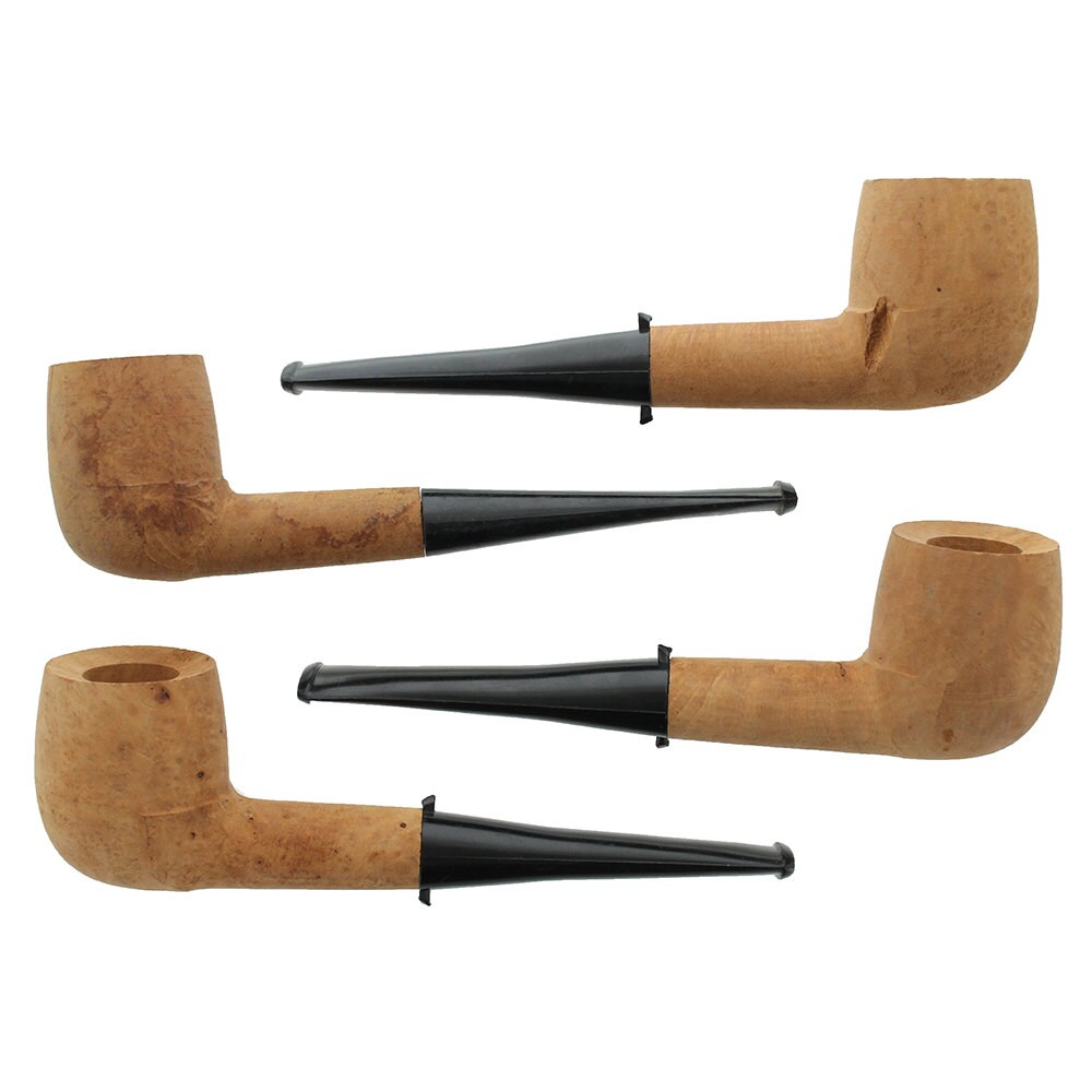 Unfinished Briar Tobacco Pipes 4 Pack