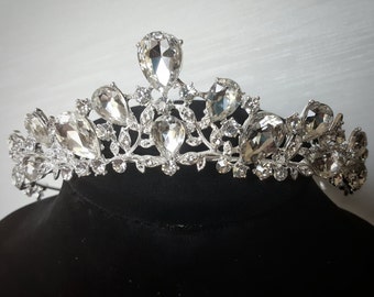 Bridal tiara, silver rhinestone tiara, silver crown, wedding tiaras, nice tiara, A.Cherie