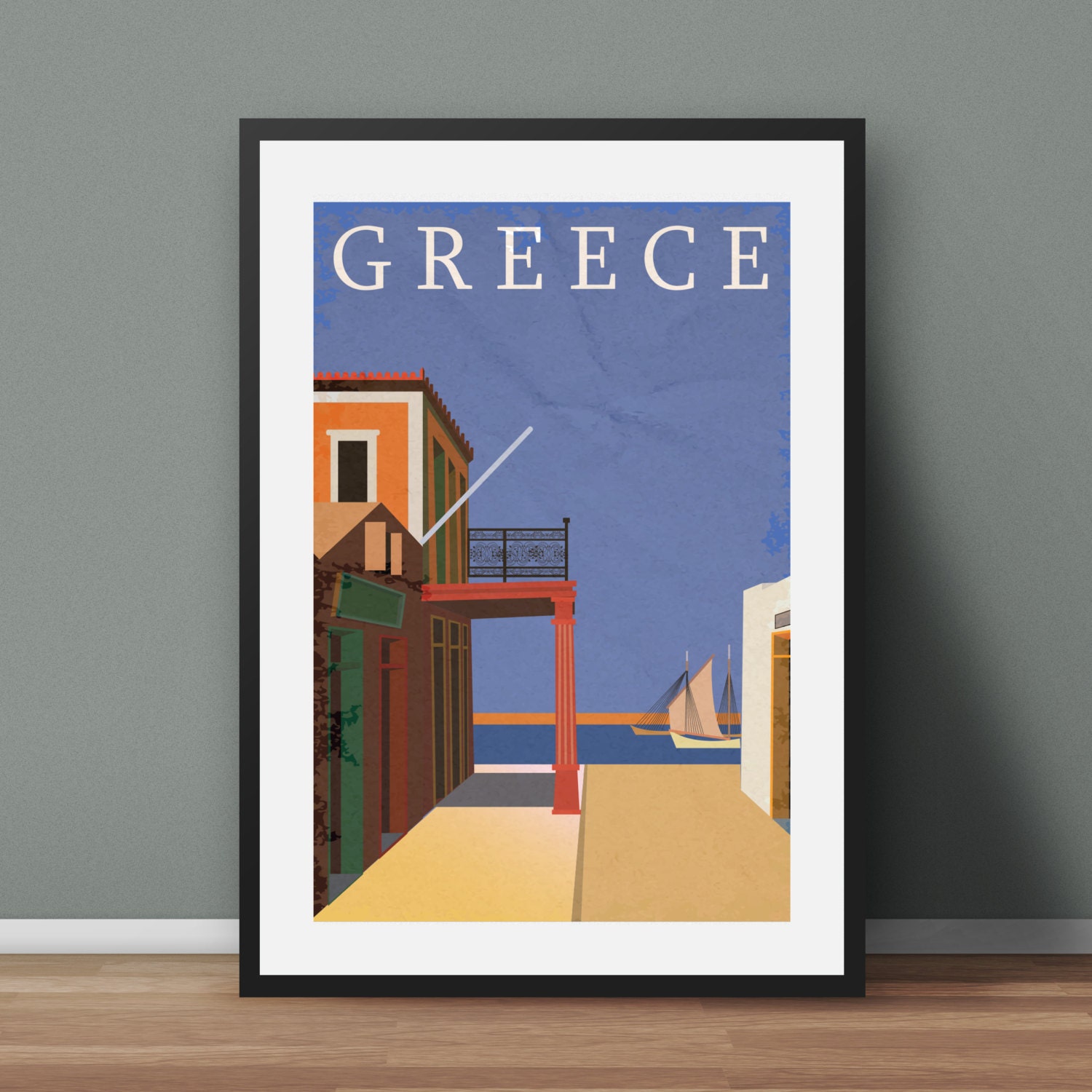 Greece Poster Greece Print Travel Print Art Print Wall Decor