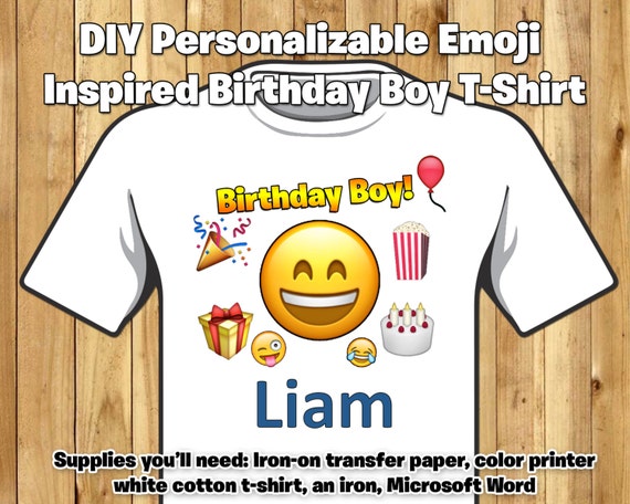Party Text Emoji Printable Birthday Shirt