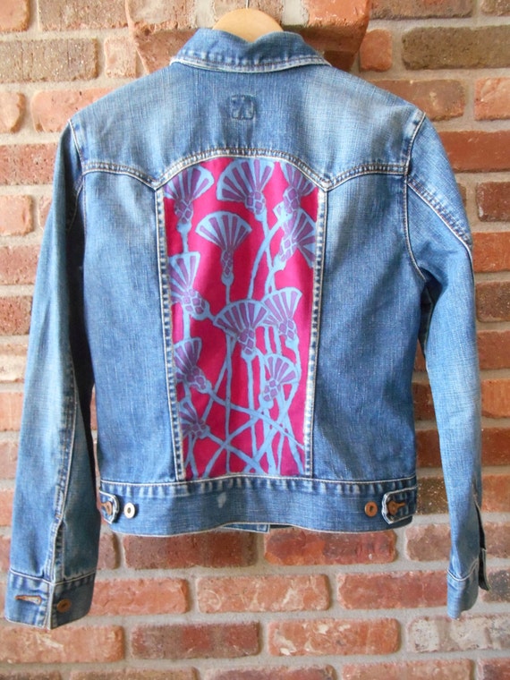 Upcycled hand painted denim jacket 