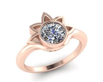Rose Gold Lotus Ring